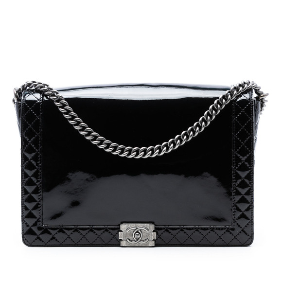 Chanel Handbags - Pre-Loved Chanel Extra Large Patent Boy Reverso Flap
